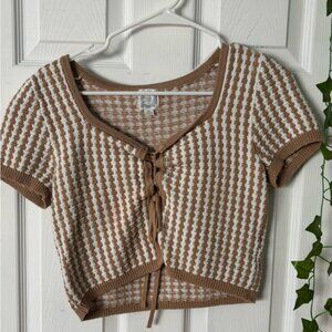 Francesca's Layla Rib Pattern Tie Sweater Top - Originally Retailed @ 56.00